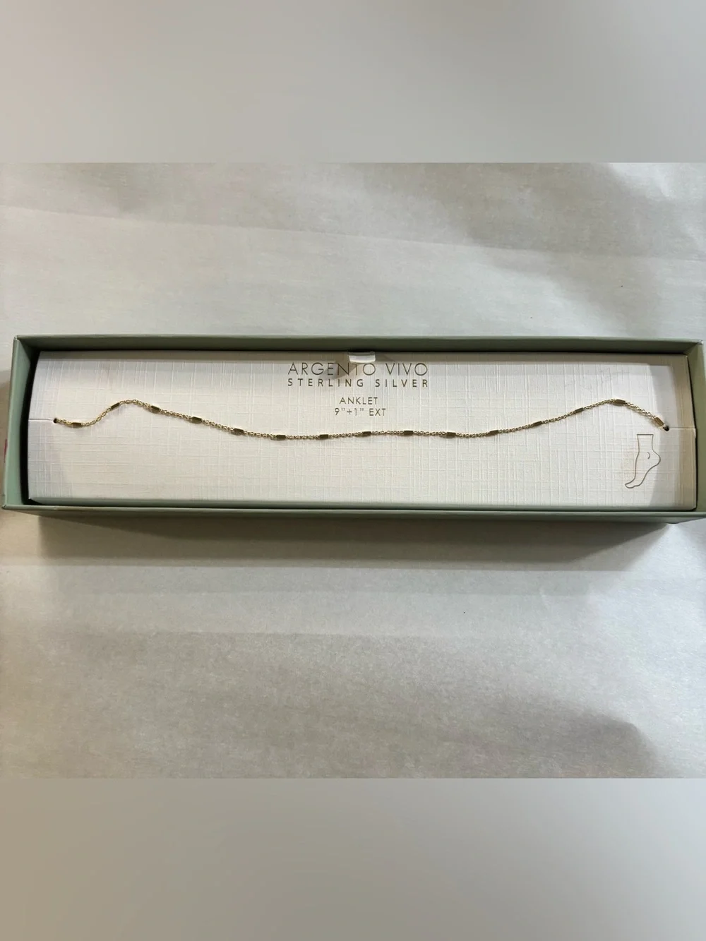 Argento Vivo Gold-Tone Sterling Silver Anklet Bracelet